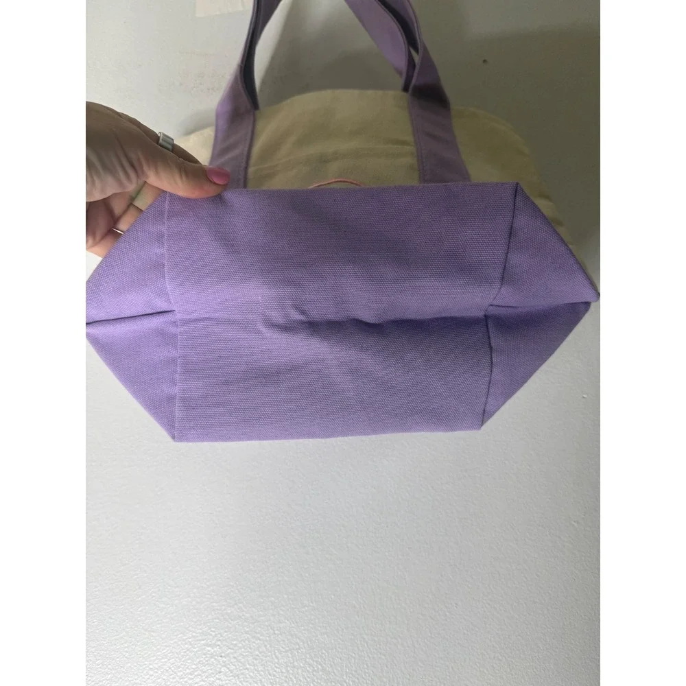 NWOT Trader Joe's Pastel Mini Tote canvas purple